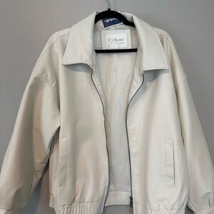 Ci Sono Cream Pleather Jacket